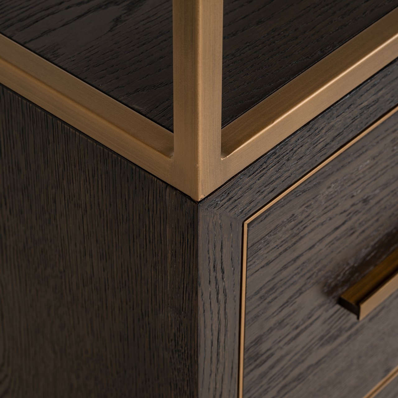 Vitrine Carter brown small 2-drawers