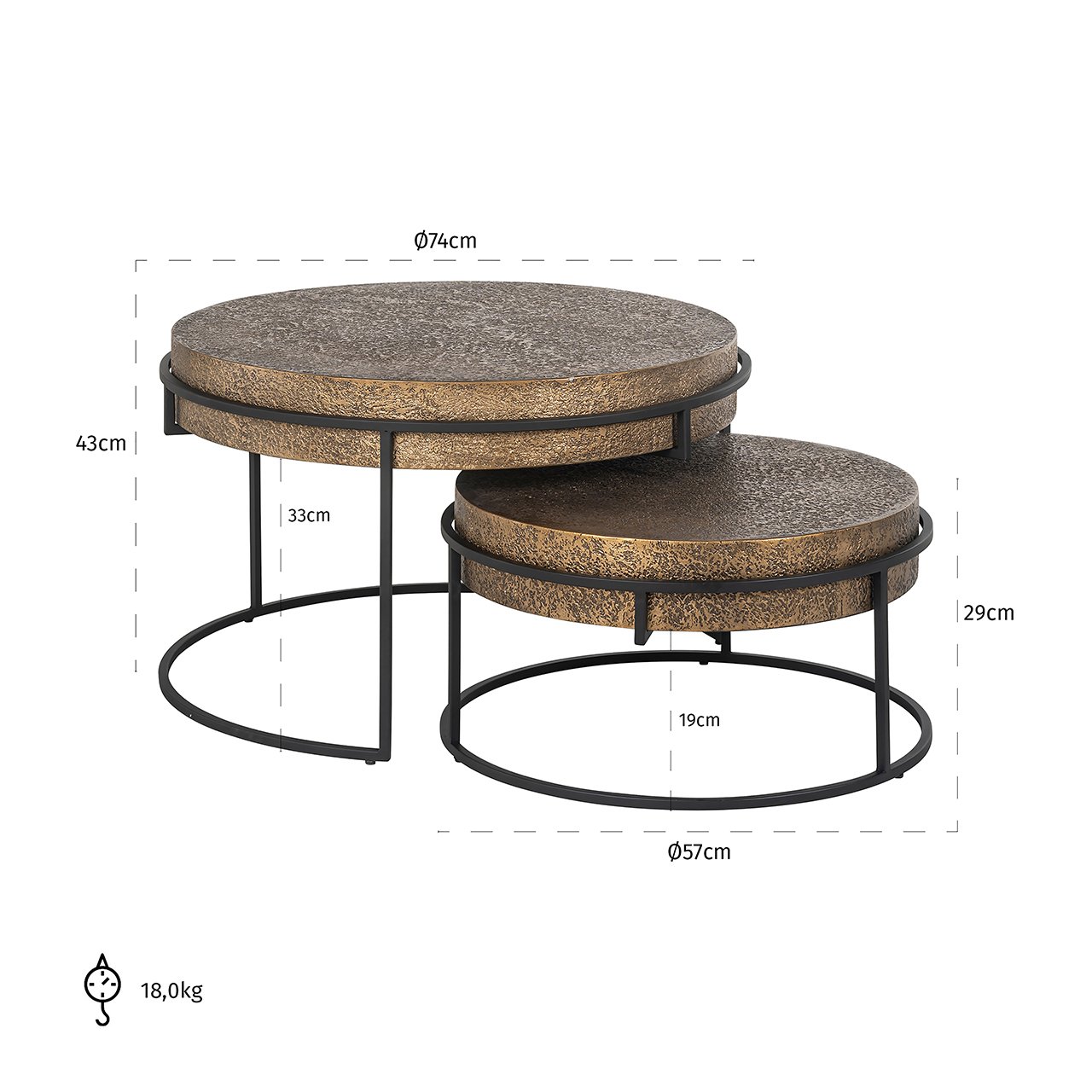 Couchtisch Derby set von 2