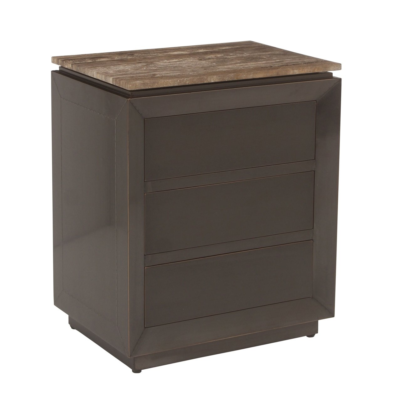Nachttisch Russo brown 3-drawers