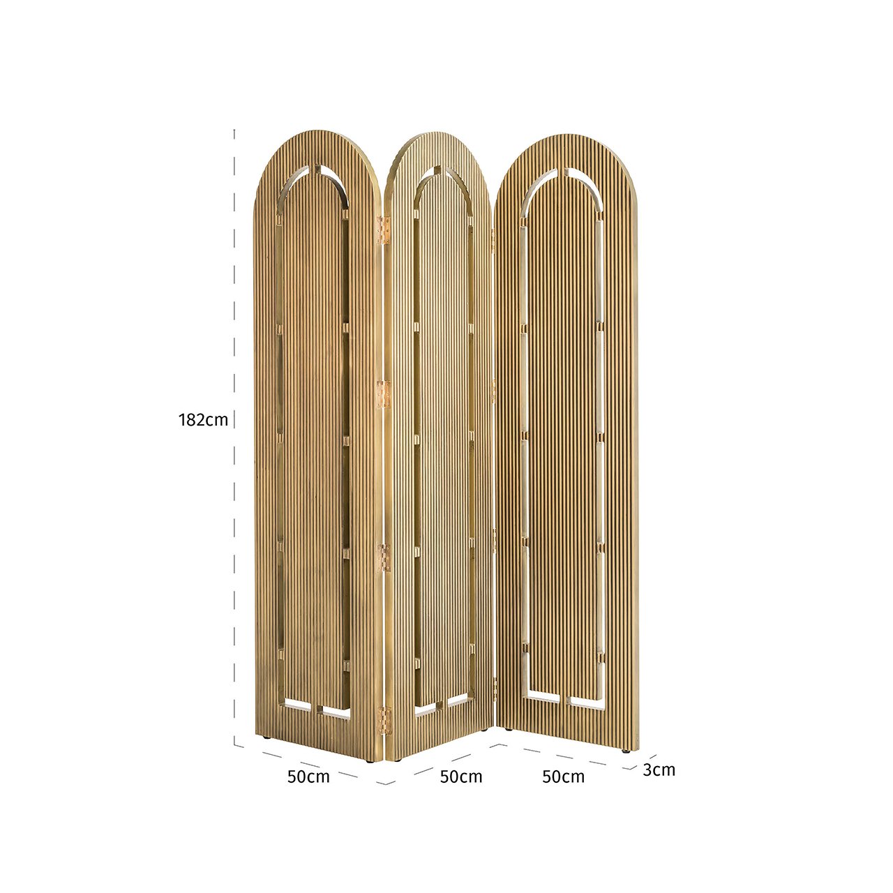 Raumteiler Macallen Messing Finish lackiert (Brushed Gold)