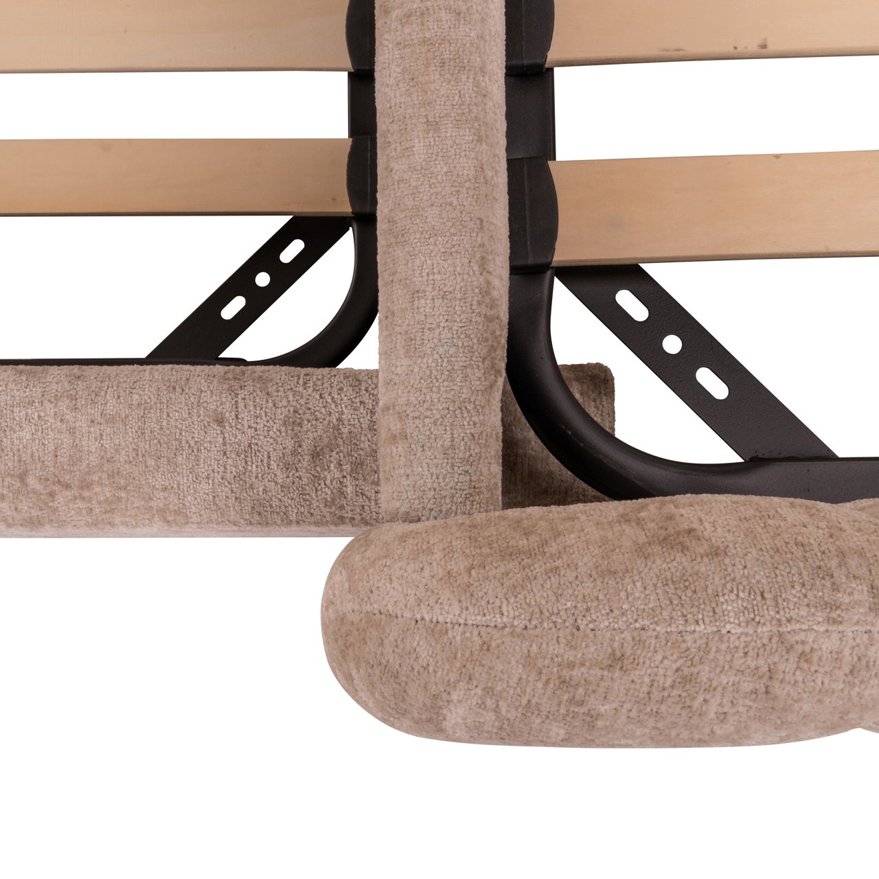 Bett Pixie clay chenille 120x200 with pull-out bed