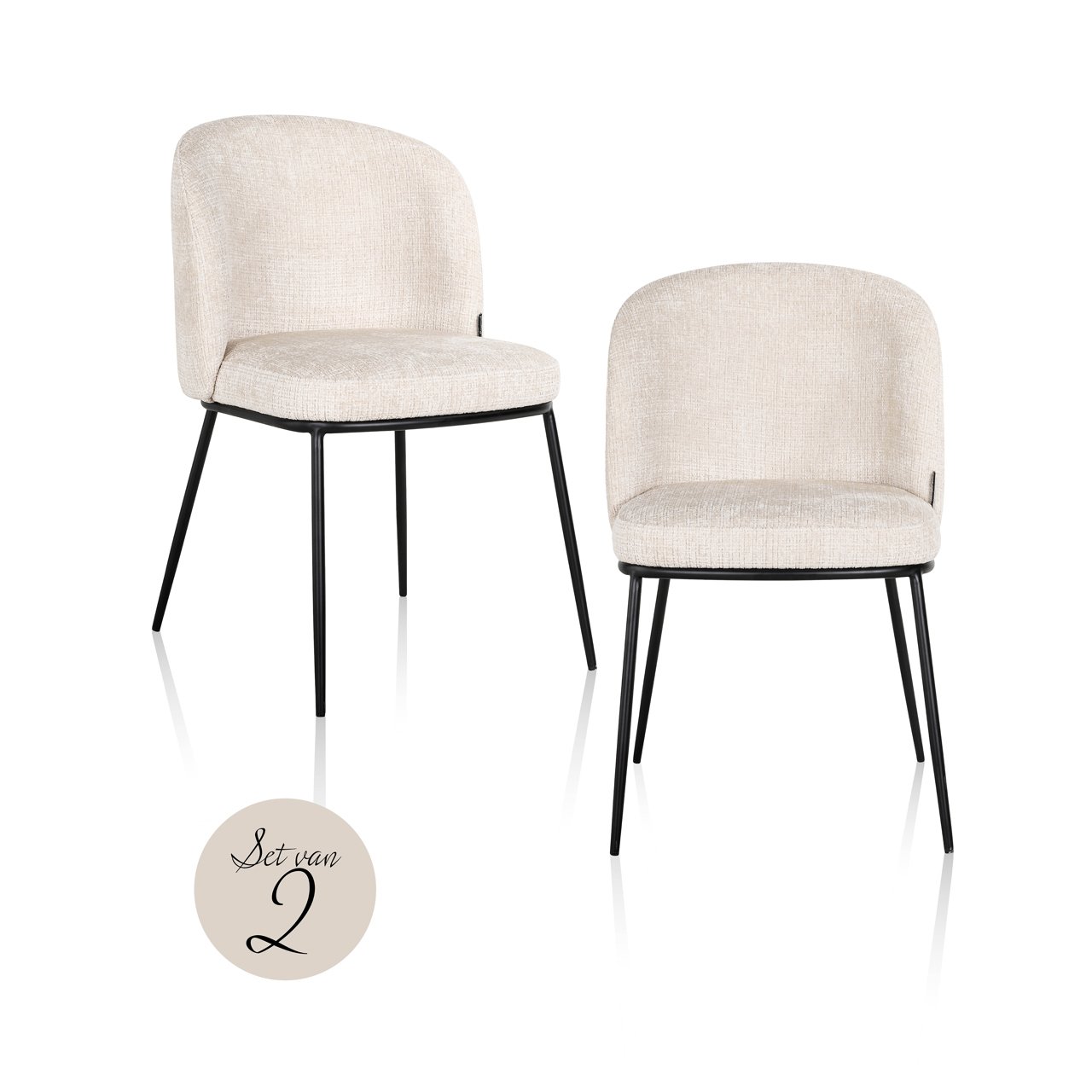 Esszimmerstuhl Elvi niagara beige fire retardant (Set of 2)