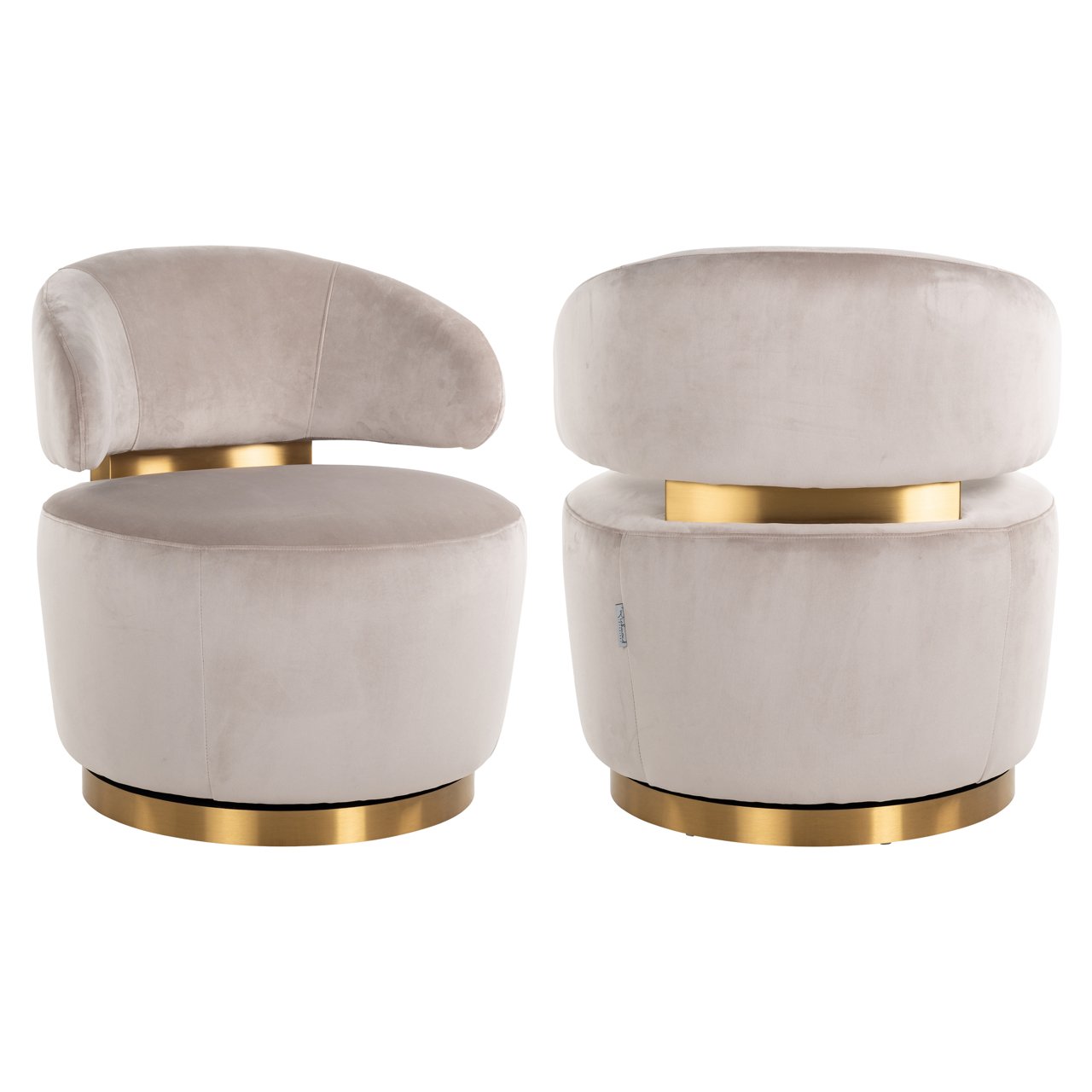 Lounge Stuhl Maxime khaki velvet swivel