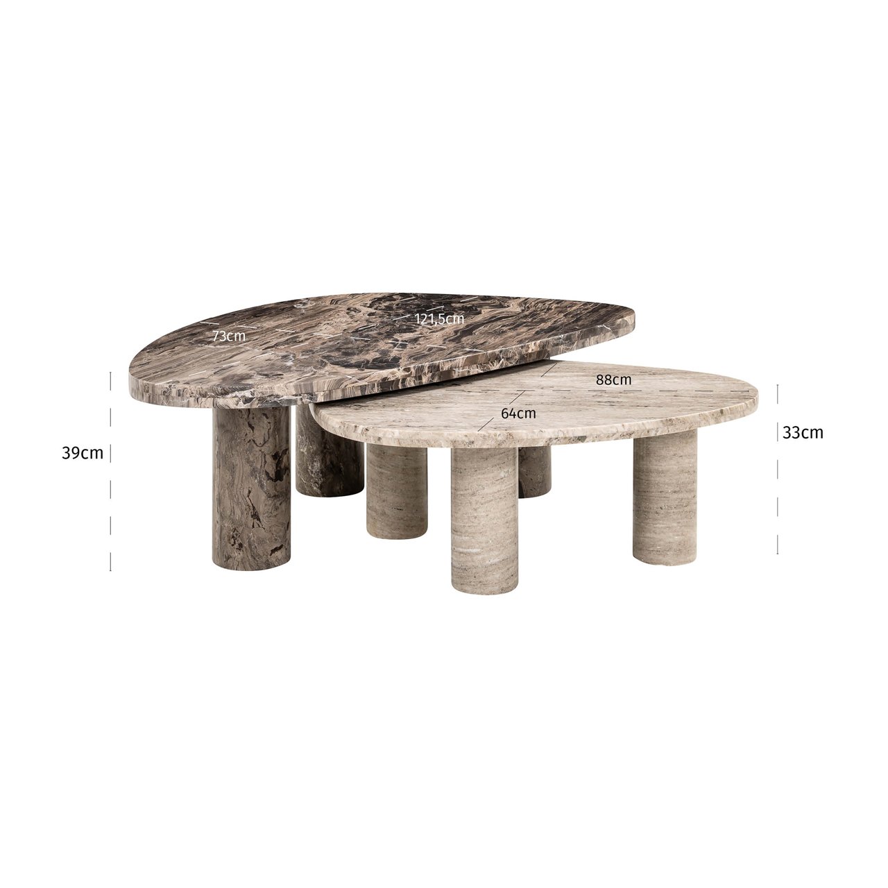 Couchtisch Nazario brown (Set of 2)