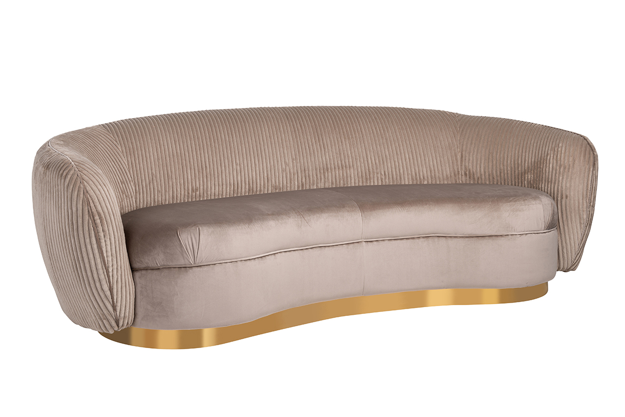 Couch Waylon Nougat velvet + Rippe