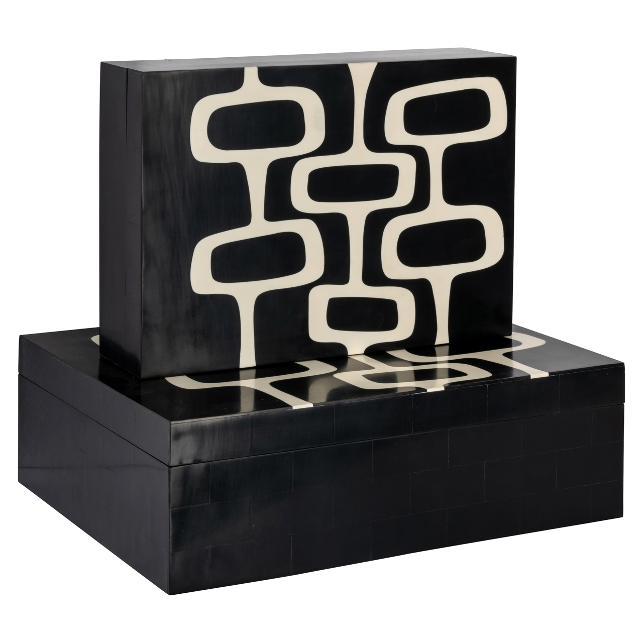 Aufbewahrungsbox Lux black/white (Set of 2)