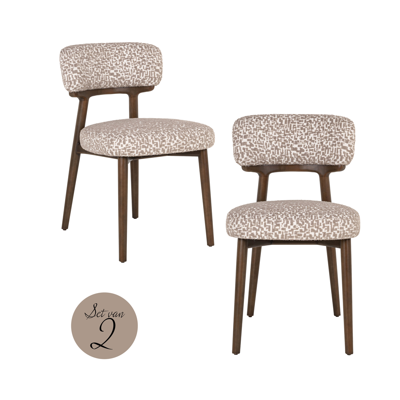 Esszimmerstuhl Basker natural geo (Set of 2)