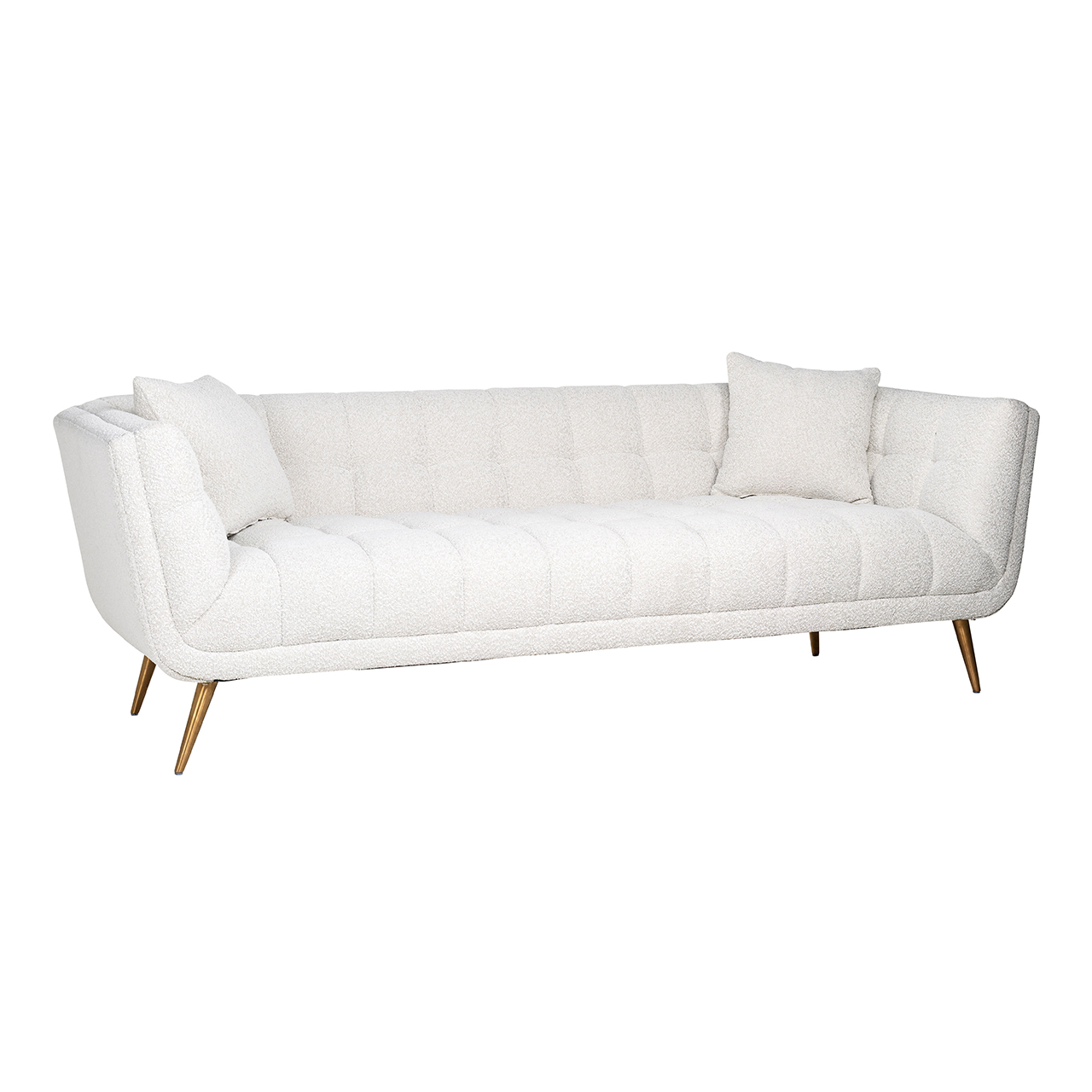 Richmond Couch Huxley Weißer Bouclé / Brushed gold (Copenhagen 900 Bouclé Weiß) Richmond Couch Huxley Weißer Bouclé / Brushed gold (Copenhagen 900 Bouclé Weiß)