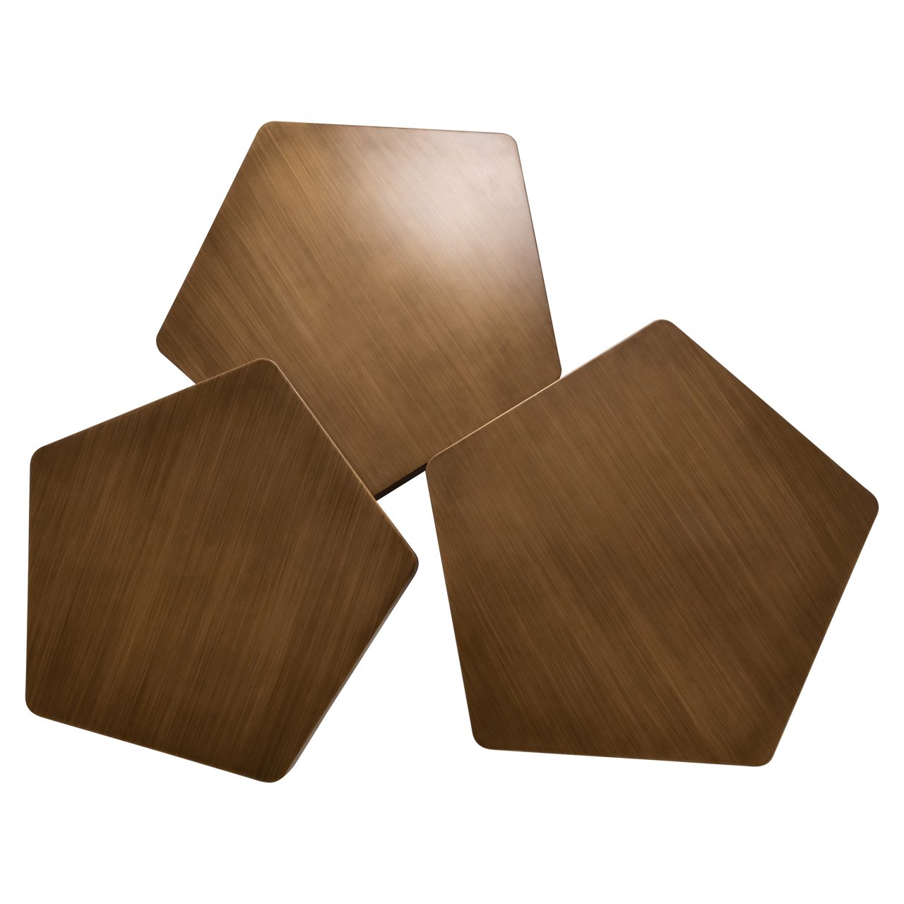 Couchtisch Hexa brushed gold (Set of 3)