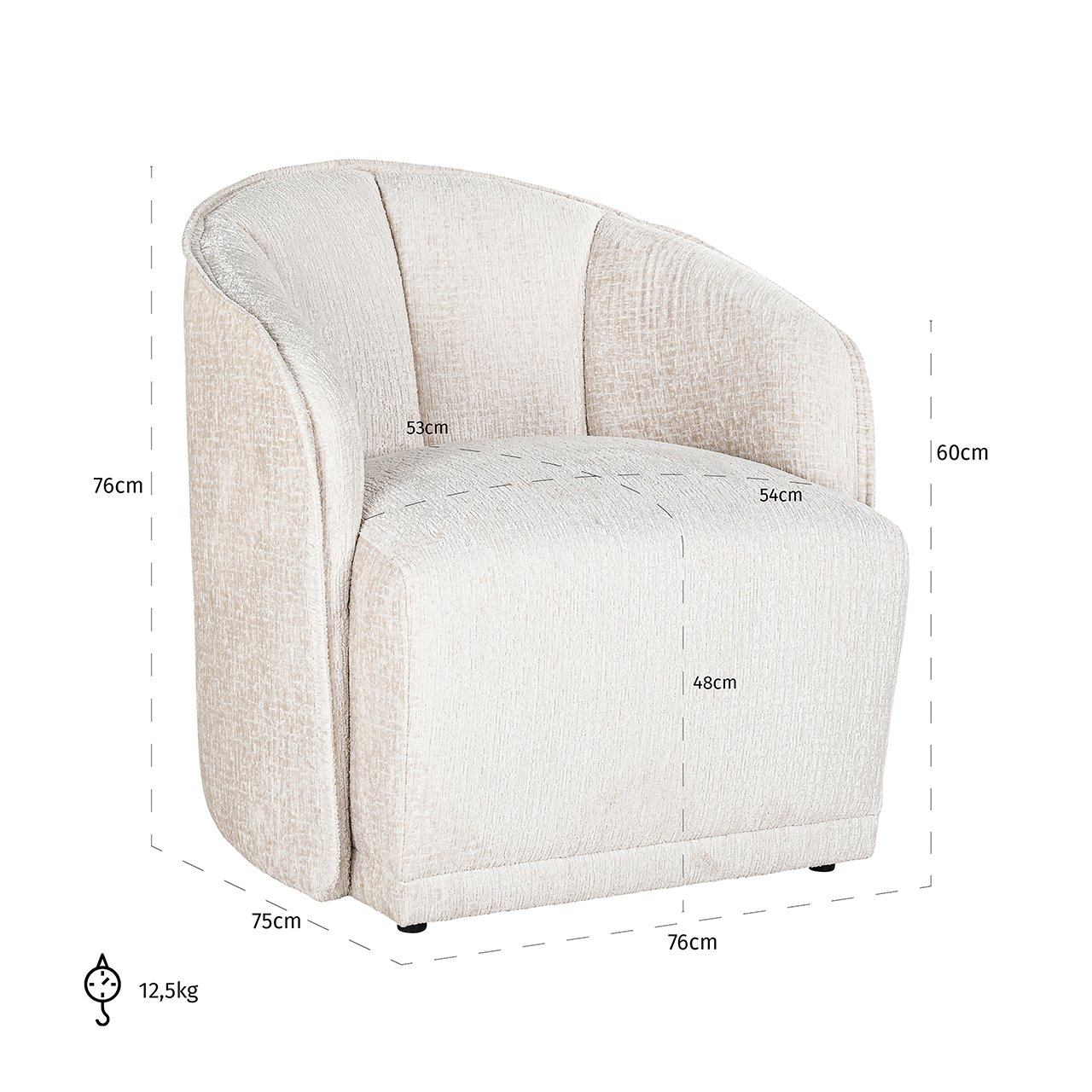 Sessel Maryse cream fusion (Fusion cream 02)