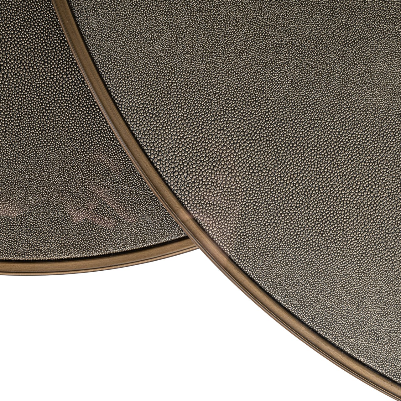 Couchtisch Bloomville brass shagreen incl. glass tops (Set of 2)