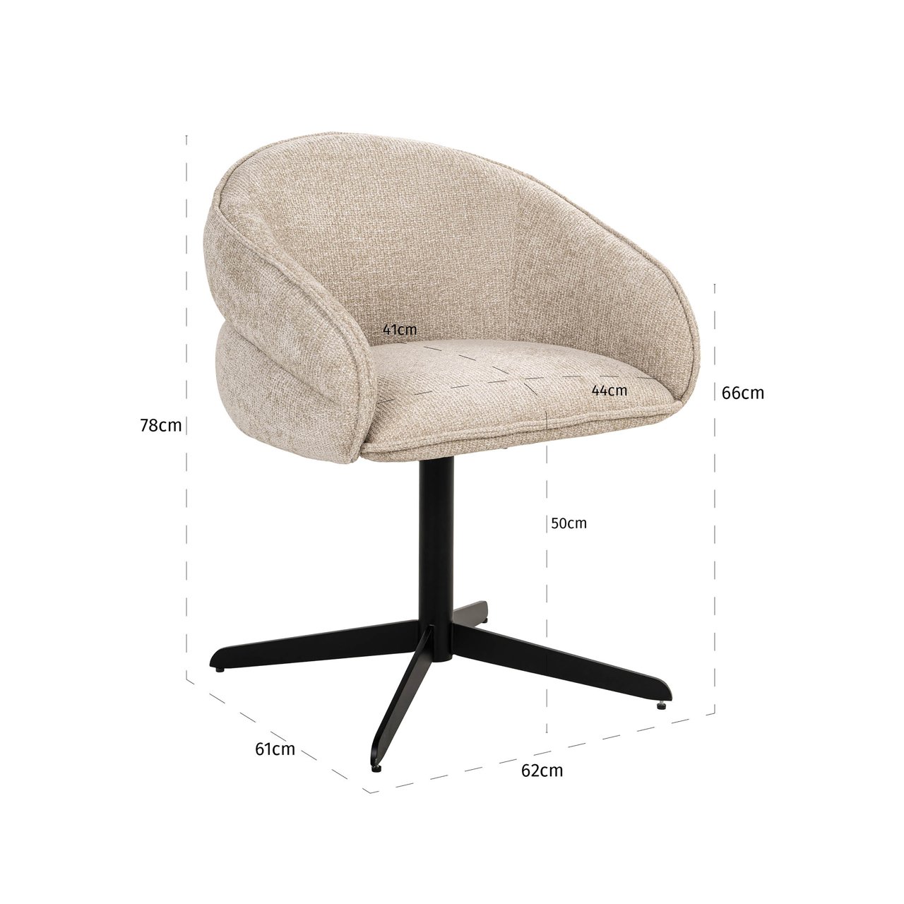 Esszimmerstuhl Angelina cream unicorn swivel Esszimmerstuhl Angelina cream unicorn swivel