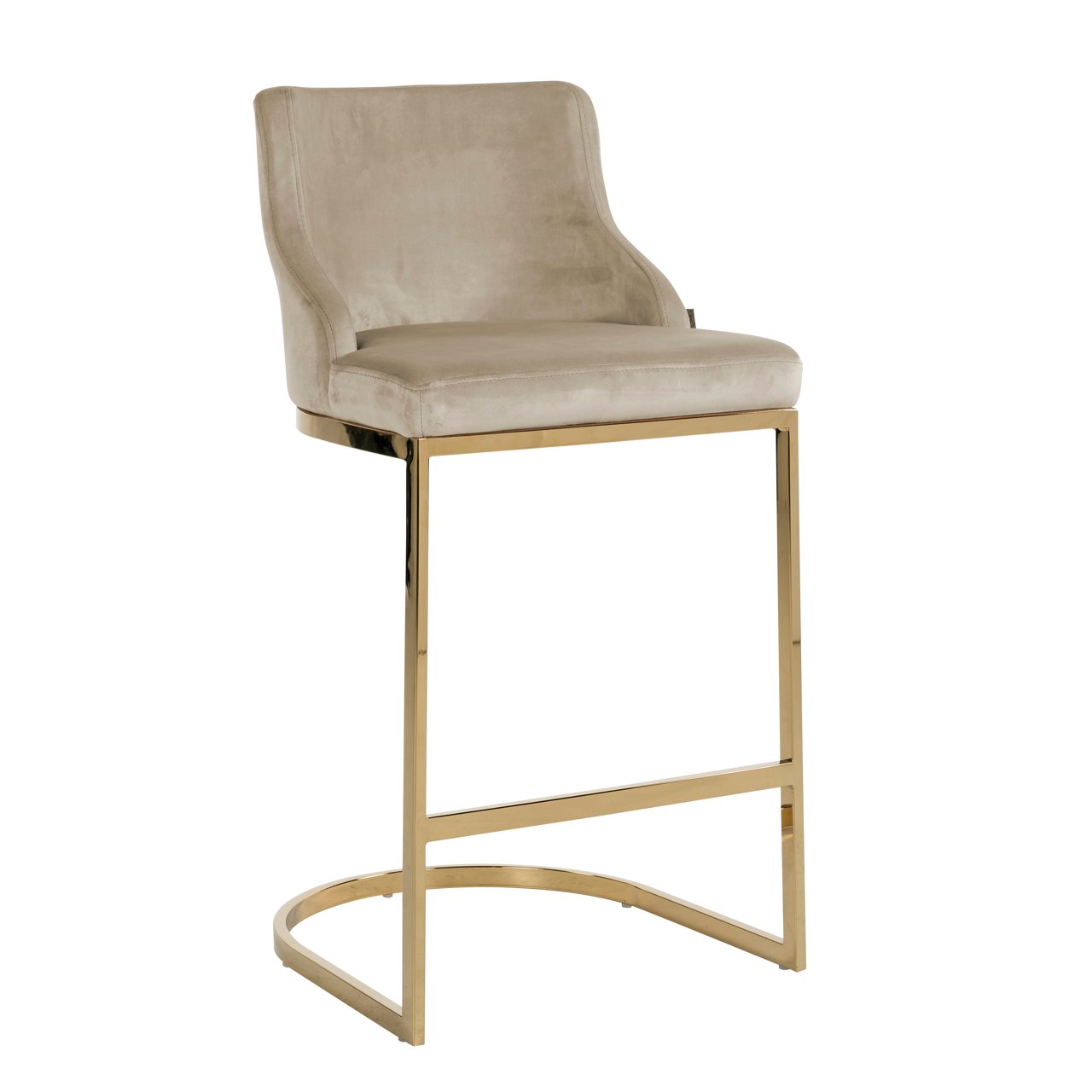 Barhocker Bolton khaki velvet gold fire retardant (Set of 2) Barhocker Bolton khaki velvet gold fire retardant (Set of 2)