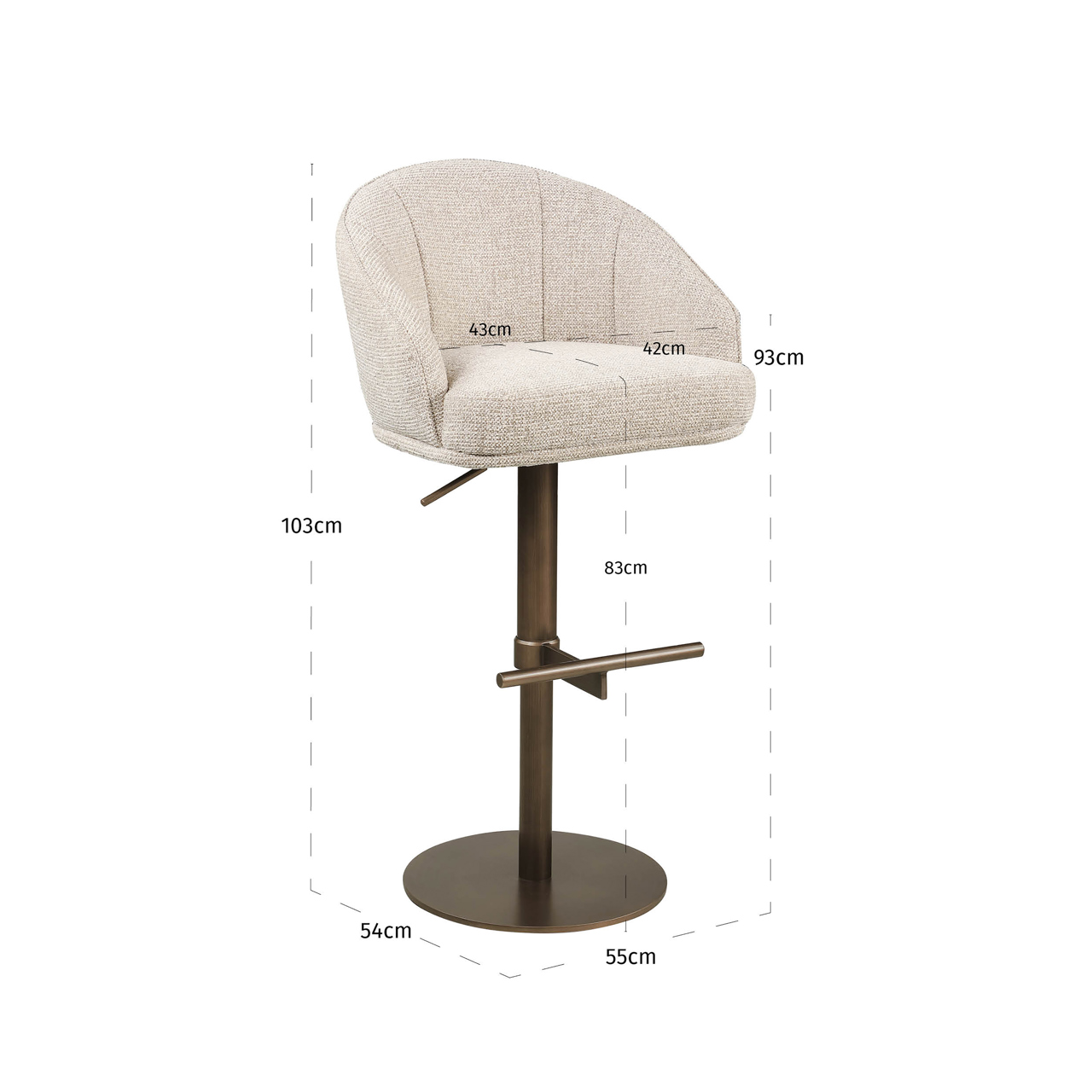 Barhocker Beverly natural fancy swivel