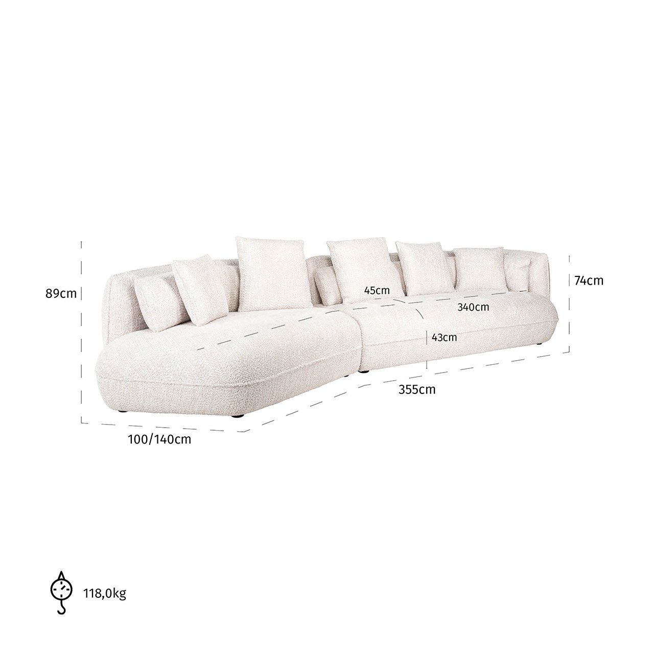 Sofa Rodina lovely cream (Be Lovely 11 Cream)