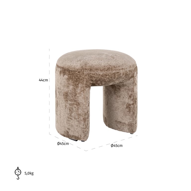 Hocker Fargo taupe chenille (Bergen 104 taupe chenille)