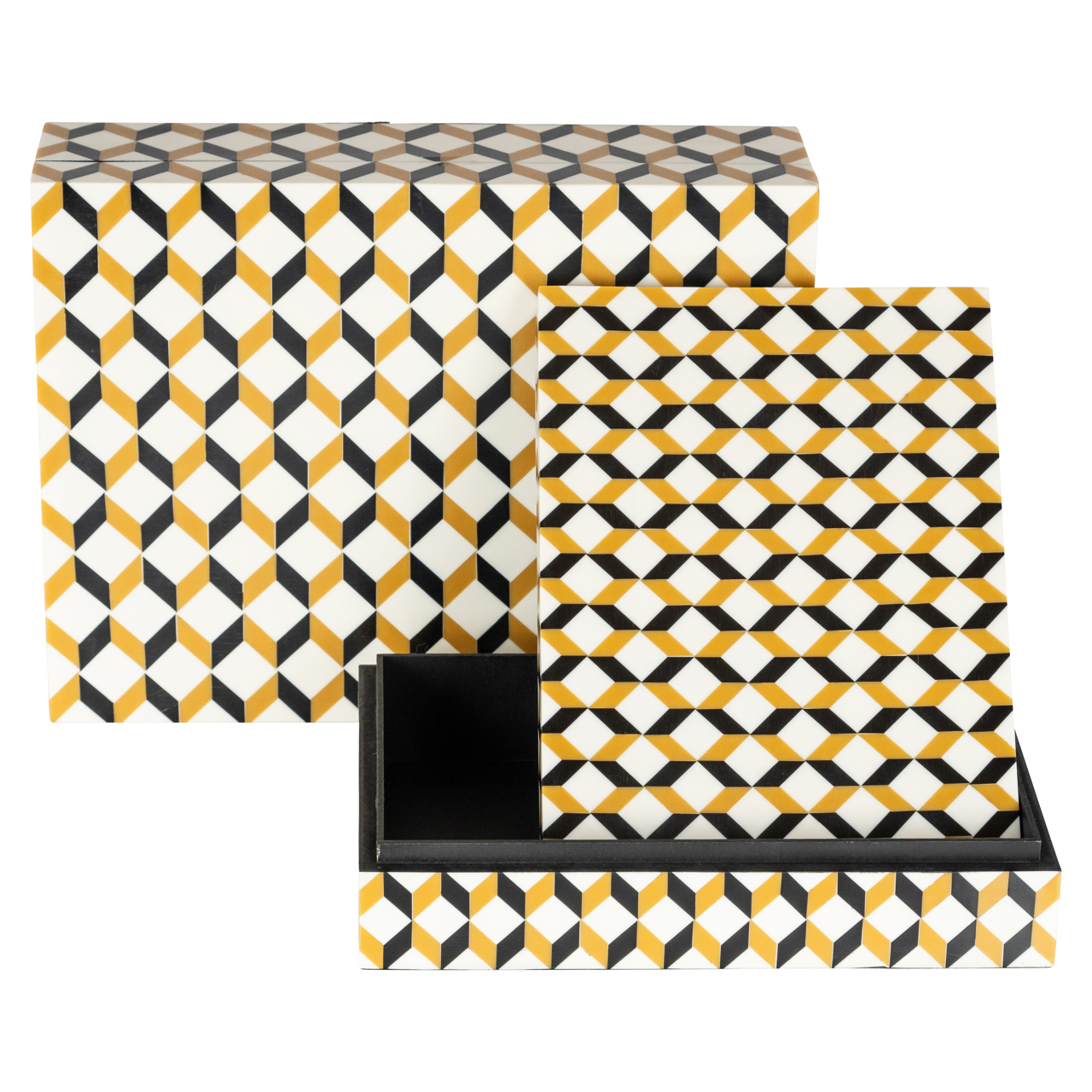 Aufbewahrungsbox Frences black/gold (Set of 2)