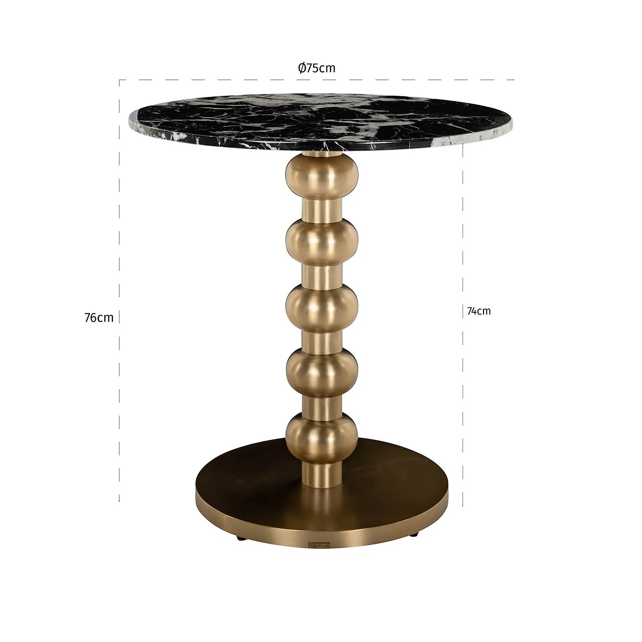 Bistrotisch Witlox 75Ø (Black/gold)