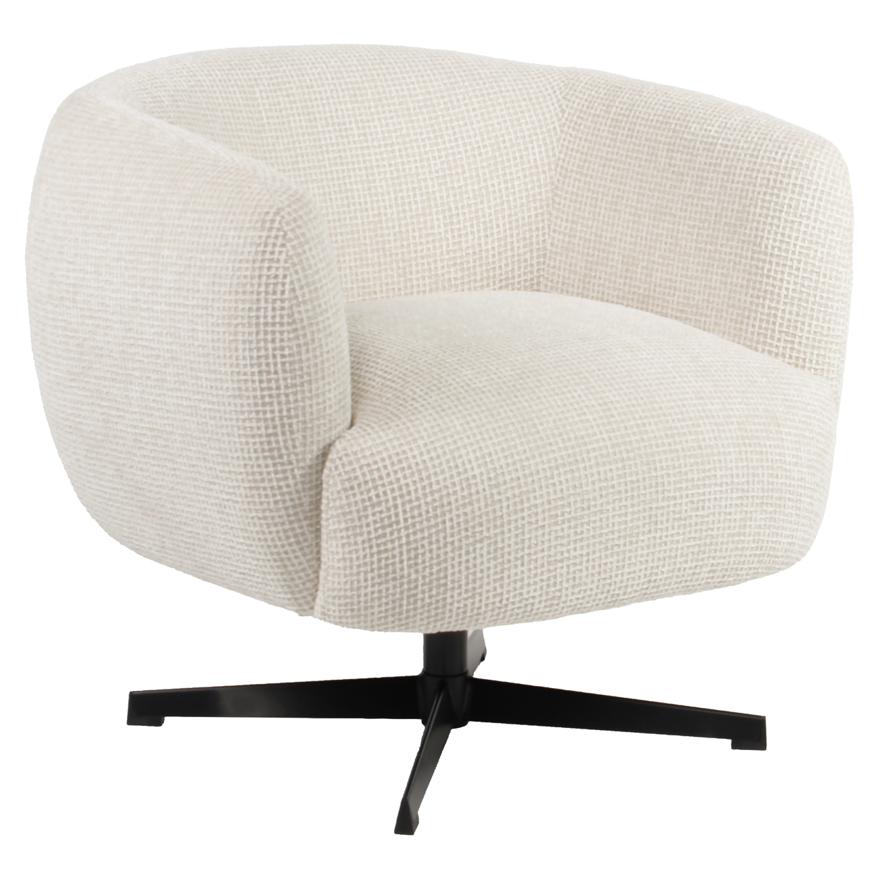 Lounge Stuhl Estelle beige blockweave swivel