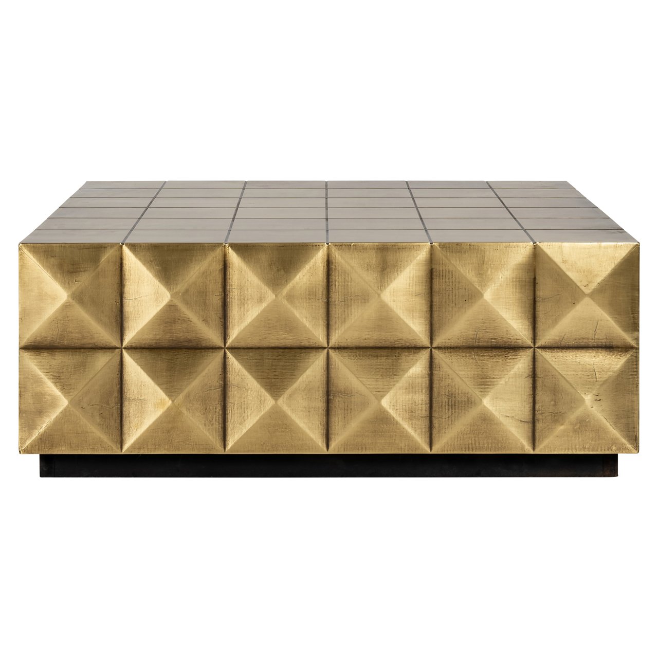 Couchtisch Collada brushed gold incl. glass top