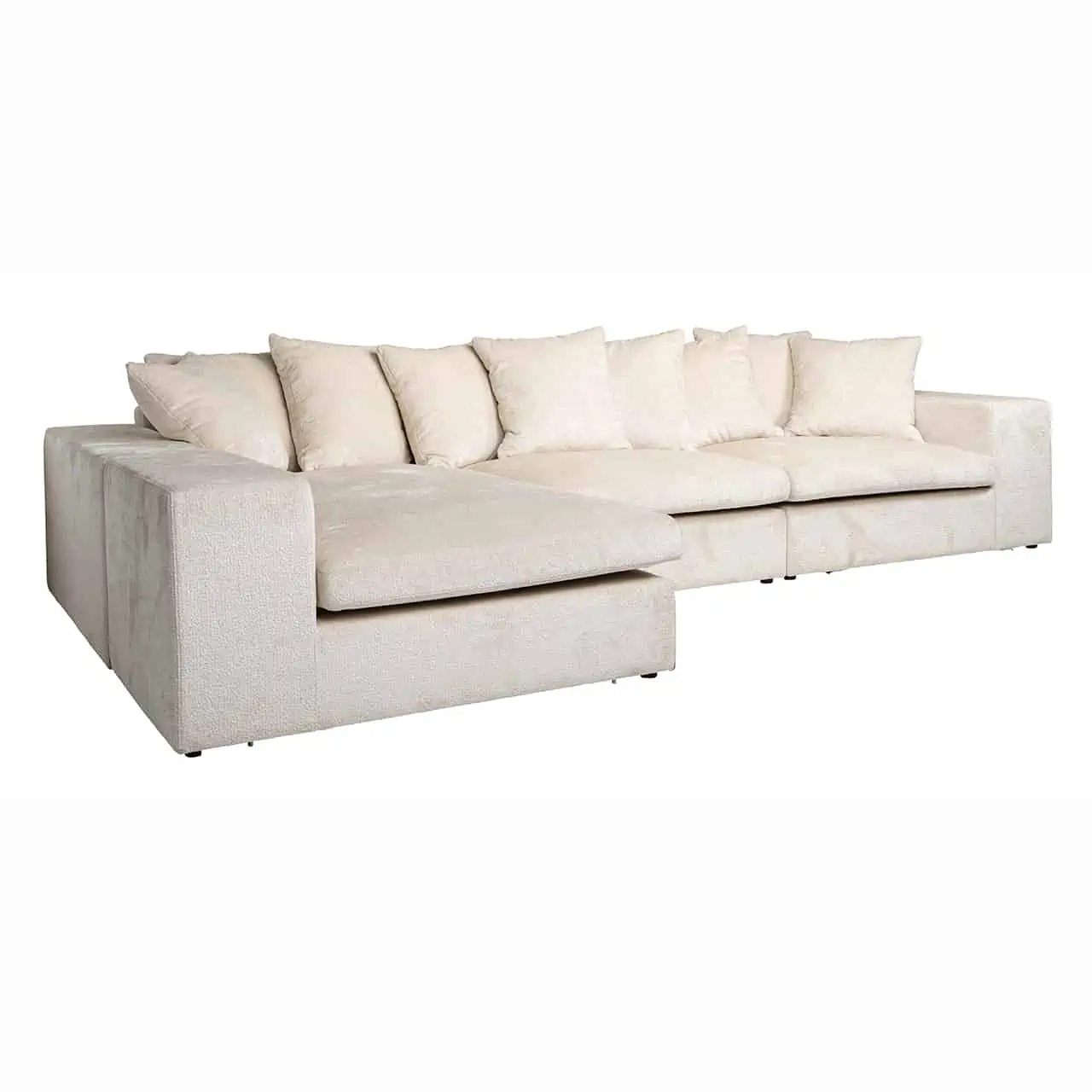 Richmond Bank Alcazar 3-Sitzer + Lounge links/rechts weißer Chenille (Bergen 900 weißer Chenille)
