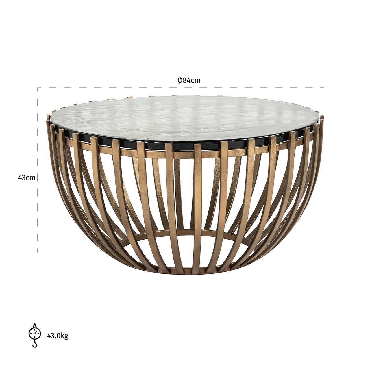 Couchtisch Volante 83Ø (Gold)