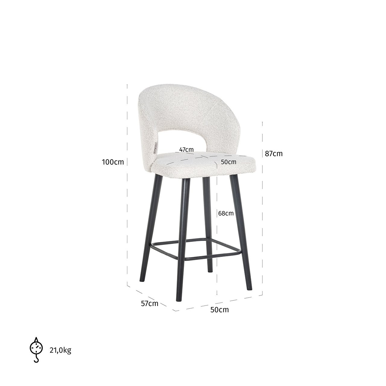 Barhocker Savoy white bouclé (Copenhagen 900 Bouclé White) Barhocker Savoy white bouclé (Copenhagen 900 Bouclé White)
