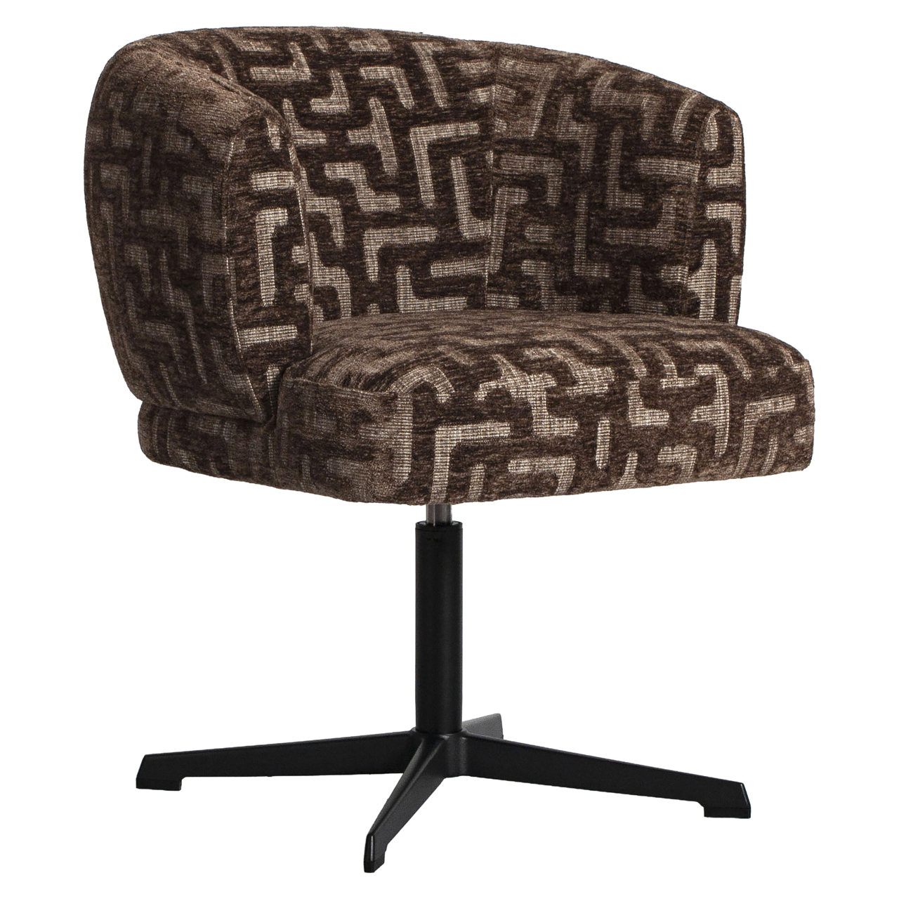 Esszimmerstuhl Dinan brown labyrinth fire retardant - swivel