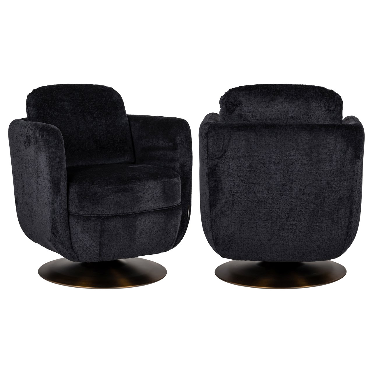 Lounge Stuhl Turner black chenille swivel Lounge Stuhl Turner black chenille swivel
