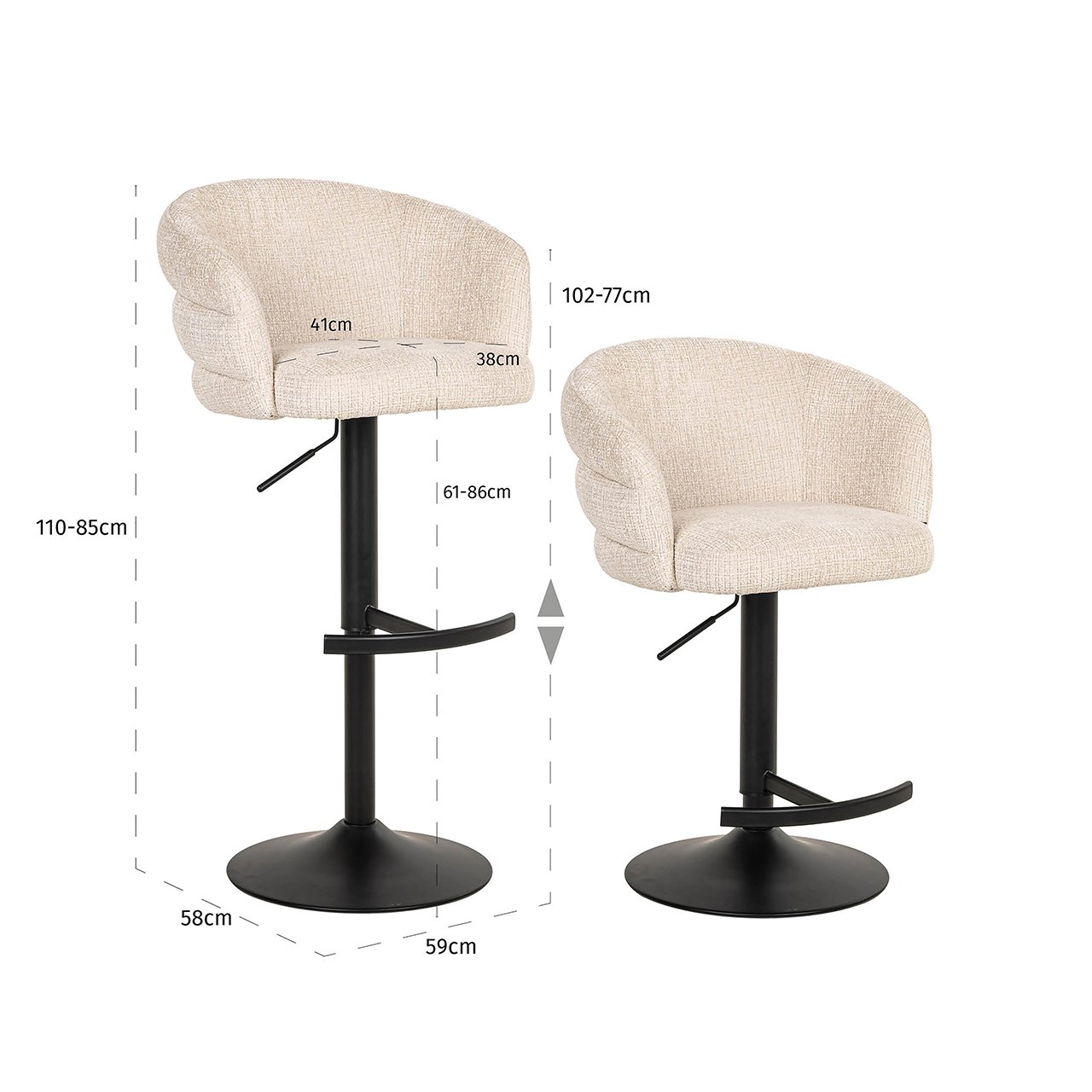 Barhocker Nikki niagara beige swivel fire retardant Barhocker Nikki niagara beige swivel fire retardant