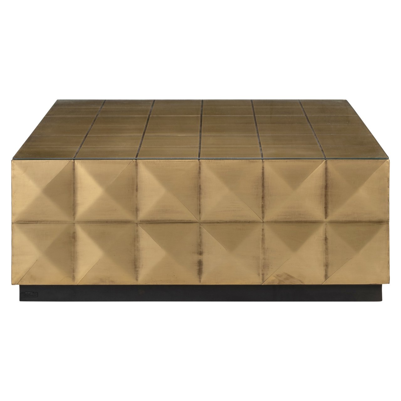 Couchtisch Collada brushed gold incl. glass top