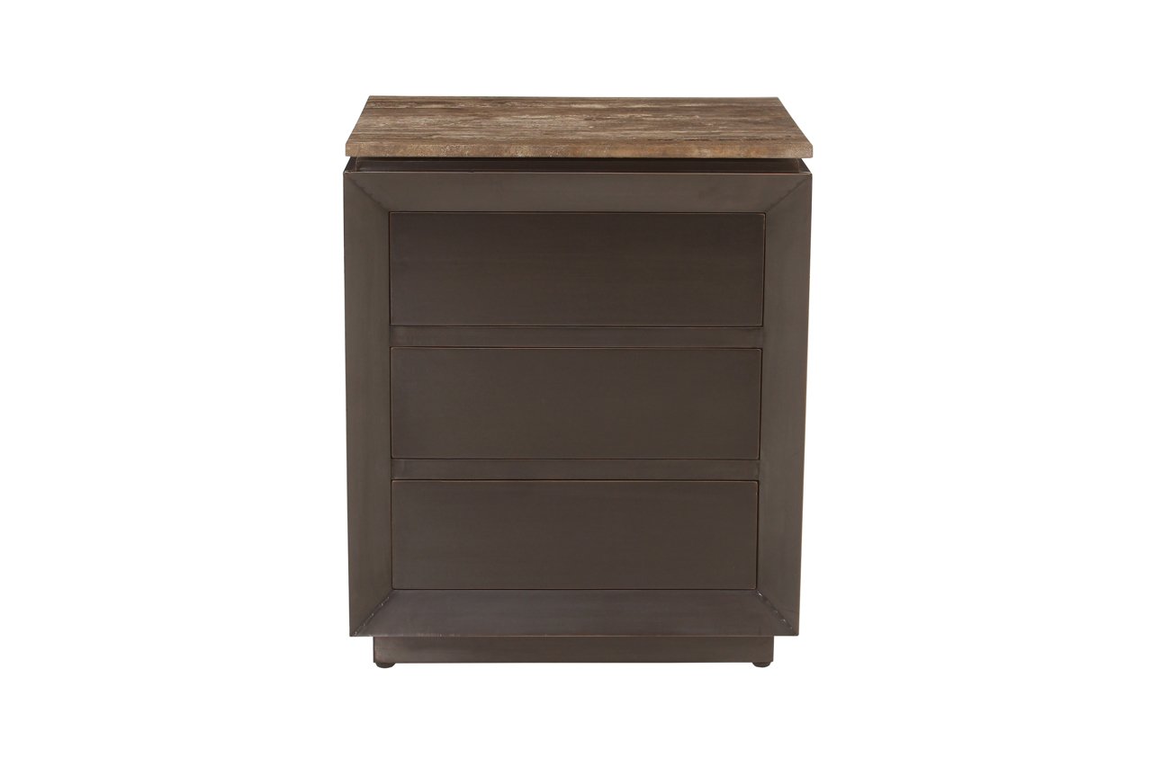 Nachttisch Russo brown 3-drawers