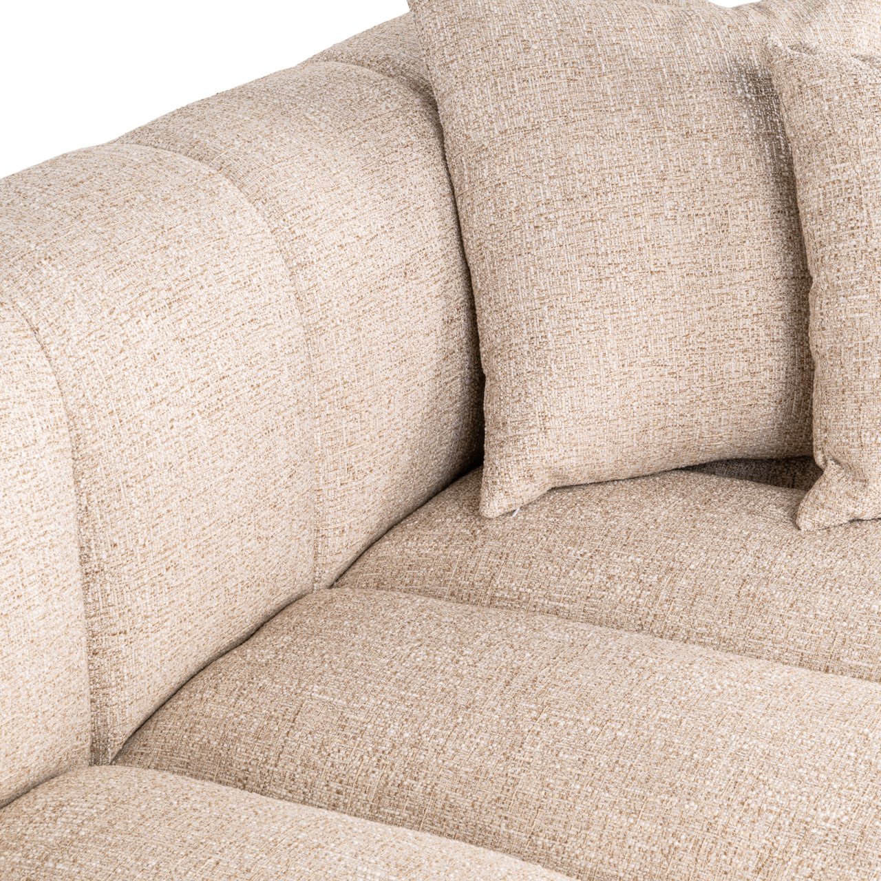 Sofa Novaro cream tweed lounge right fire retardant