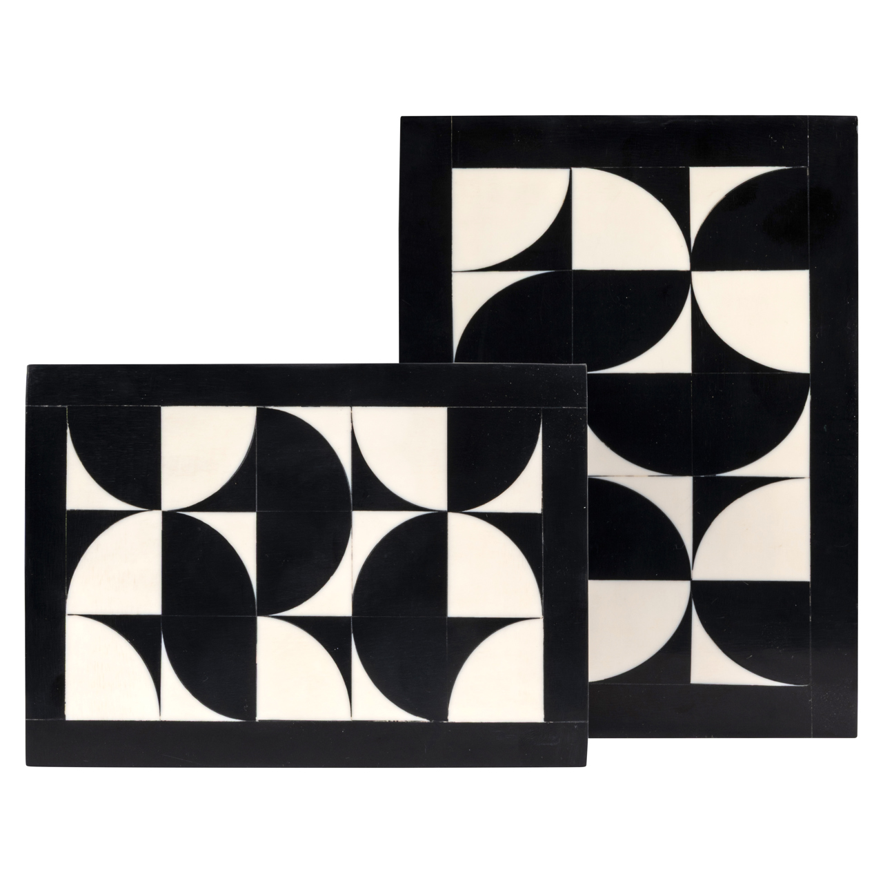 Aufbewahrungsbox Rae black/white (Set of 2)