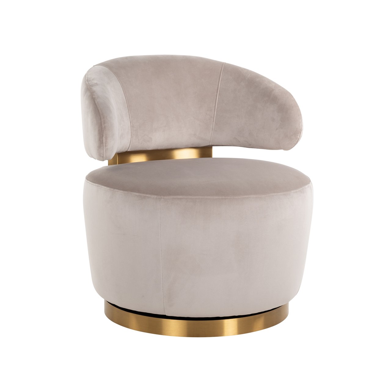 Lounge Stuhl Maxime khaki velvet swivel