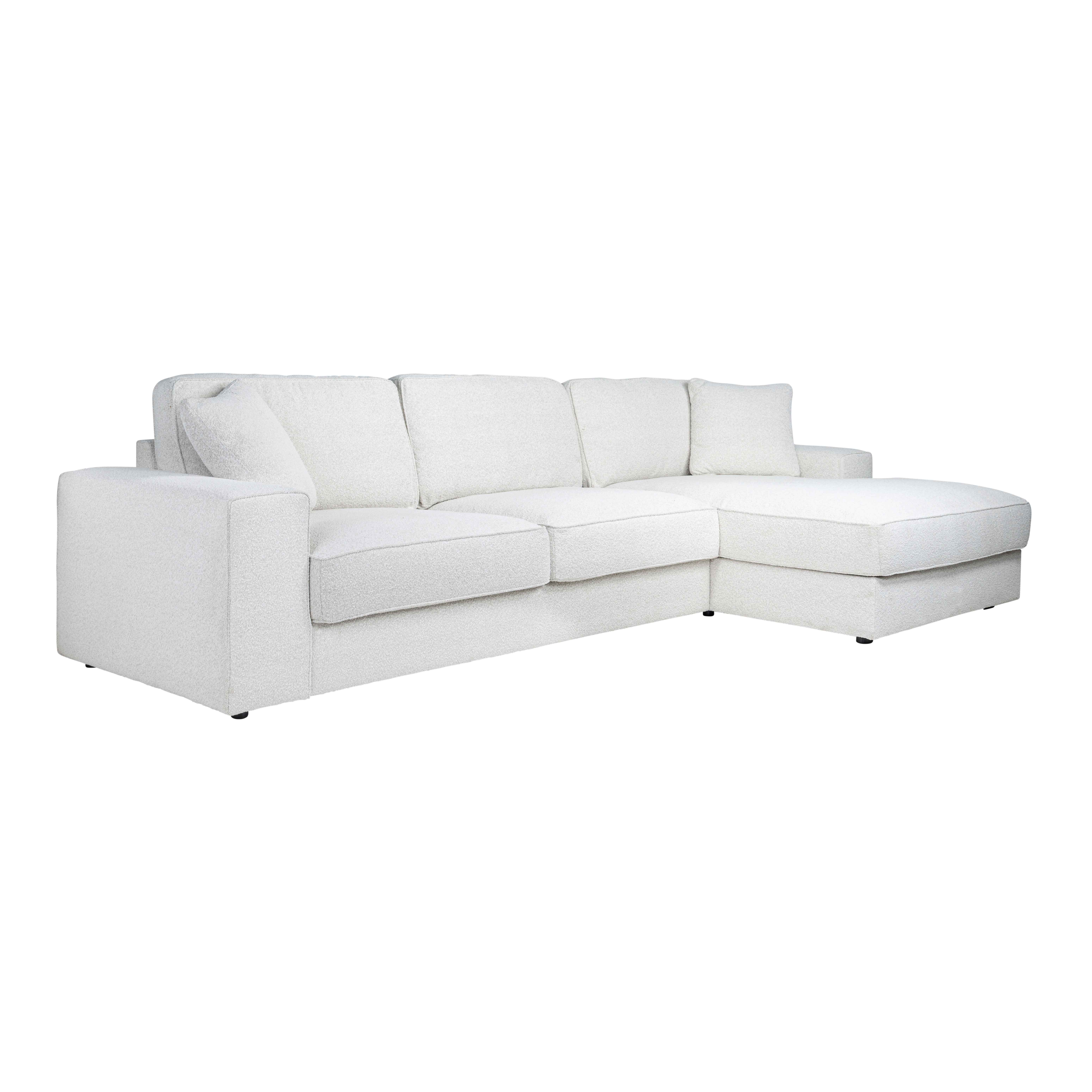 Couch Santos 2,5 Sitzer + Lounge rechts white bouclé (Copenhagen 900 Bouclé White)