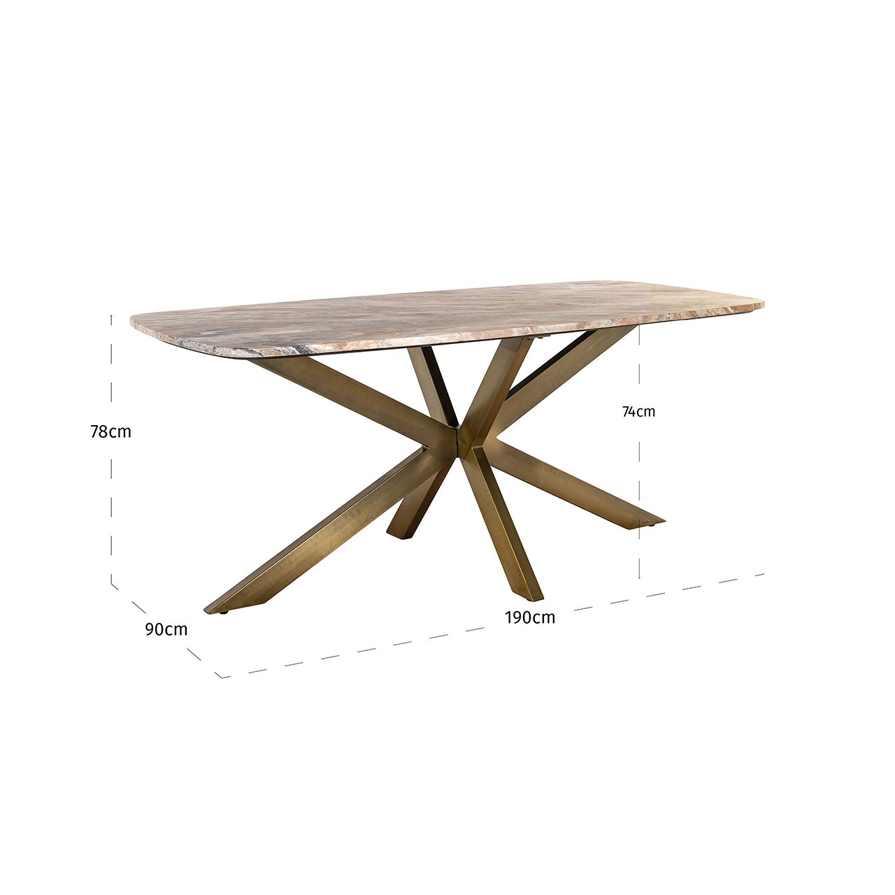 Esstisch Bottega 190 dänisch oval (White)