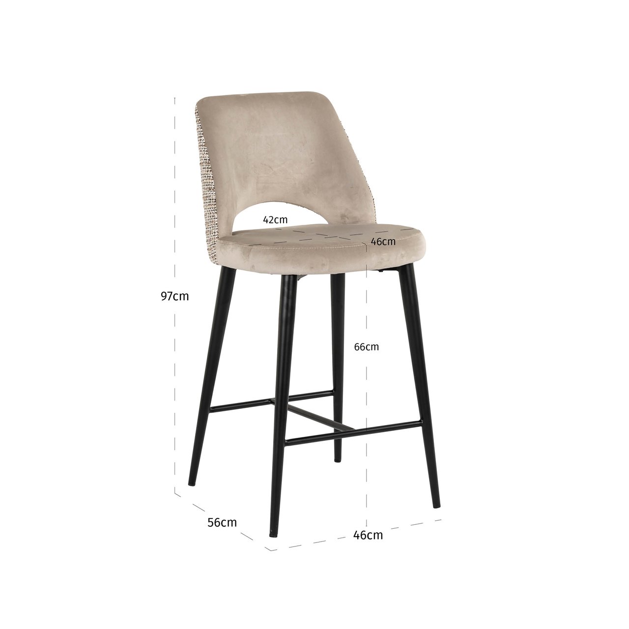 Thekenstuhl Tabitha trendy nature fire retardant