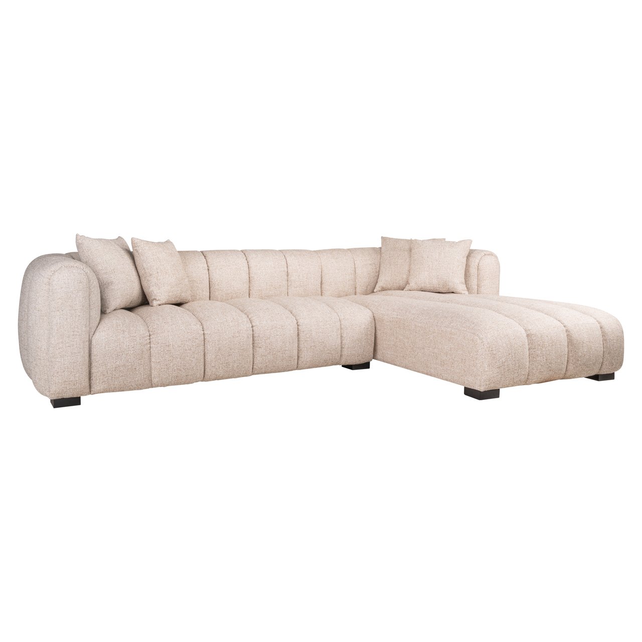 Sofa Novaro cream tweed lounge right fire retardant