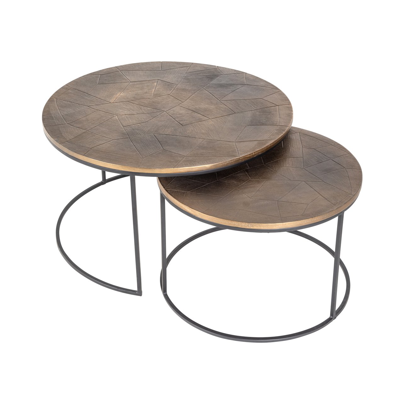 Couchtisch Tulum brushed gold (Set of 2)