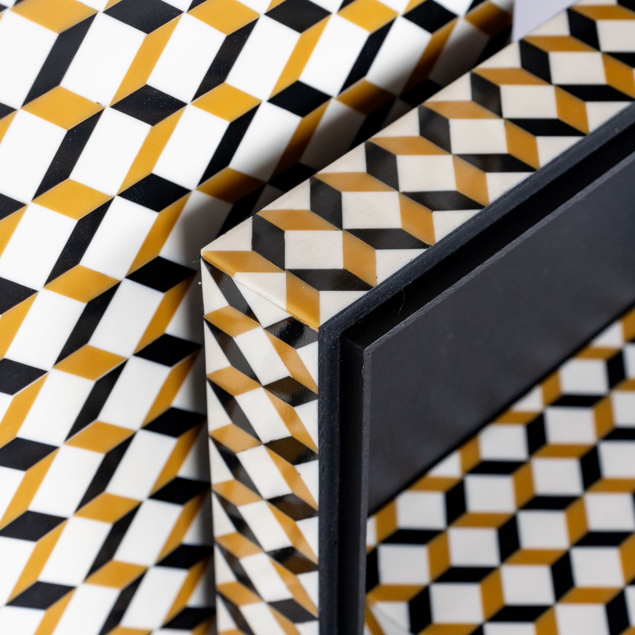 Aufbewahrungsbox Frences black/gold (Set of 2)