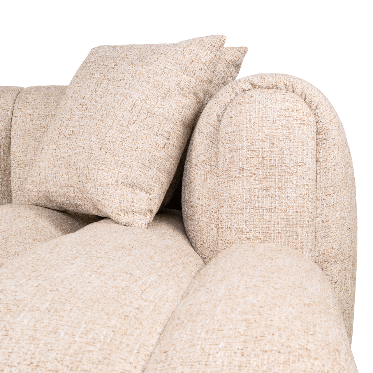 Sofa Novaro cream tweed lounge right fire retardant