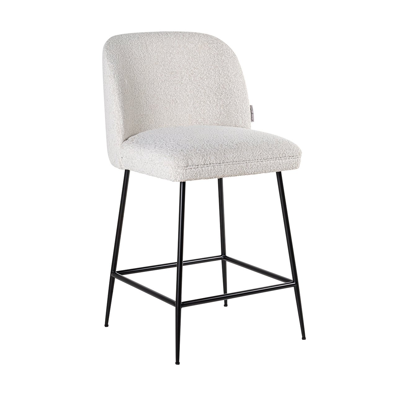 Barstuhl Pullitzer white bouclé / schwarz (Copenhagen 900 Bouclé White)