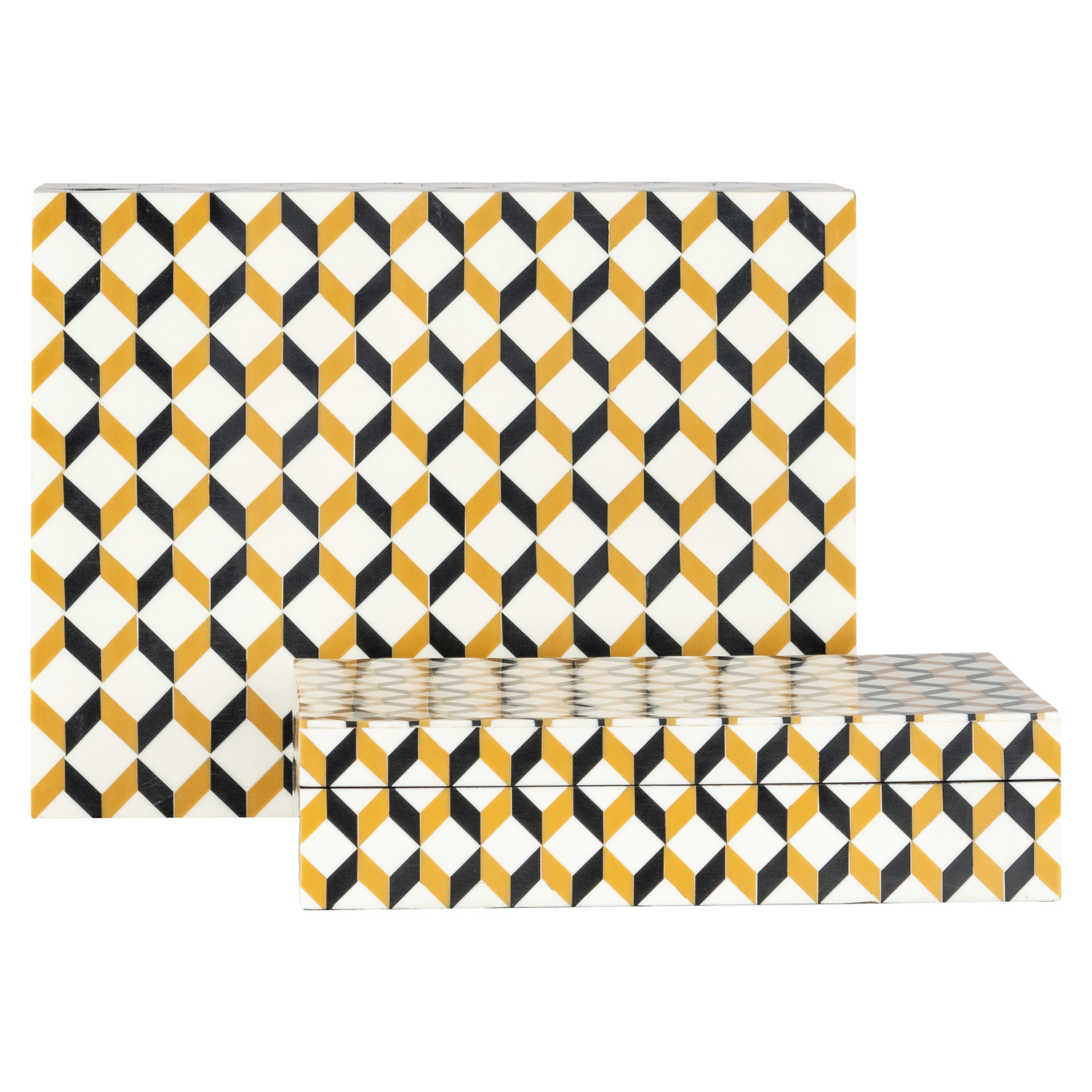 Aufbewahrungsbox Frences black/gold (Set of 2)