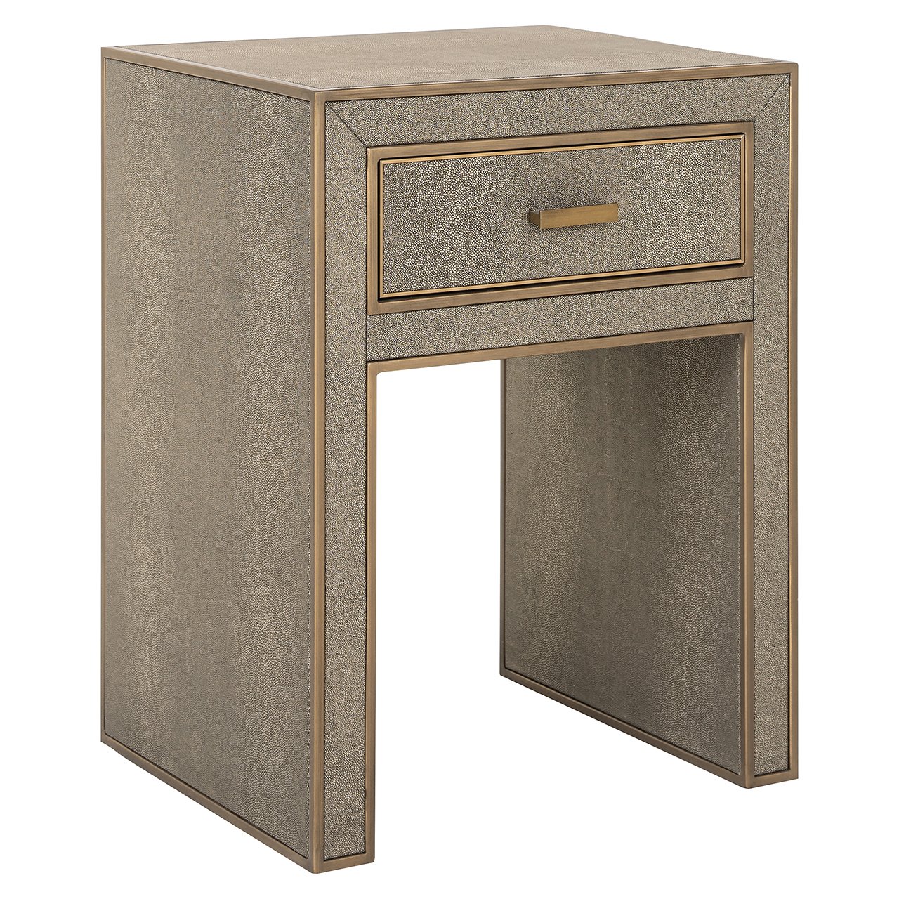 Nachttisch Bloomville 1 Schublade mit Glas (Brown)