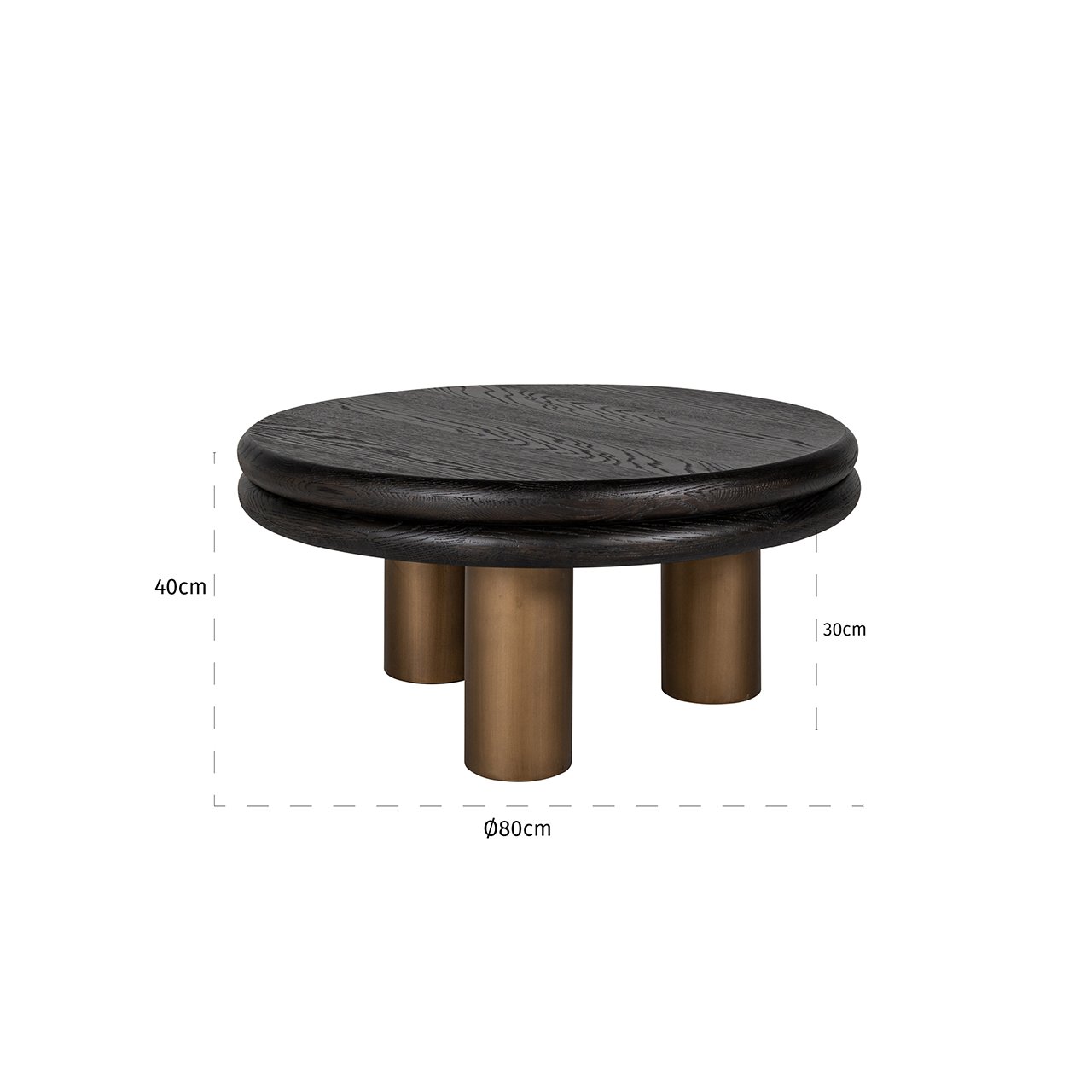 Couctisch Macaron (Black rustic)