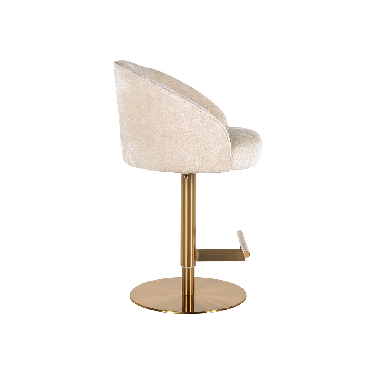 Barhocker Zabi white chenille swivel
