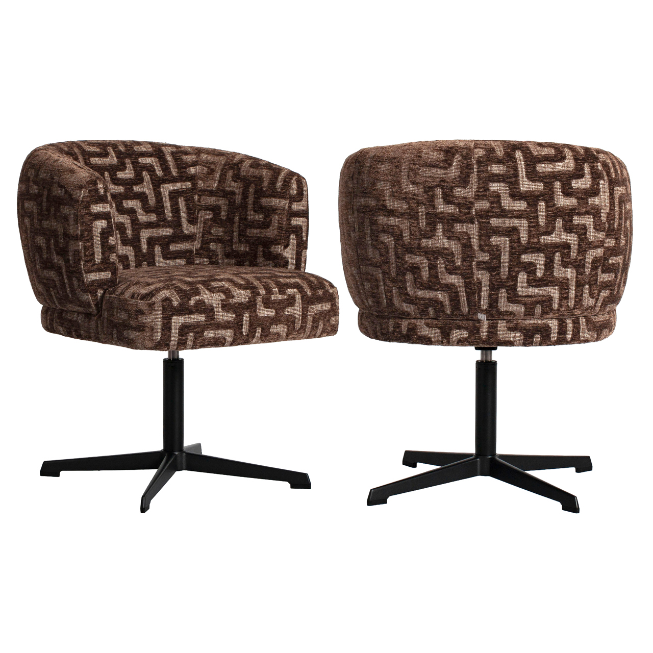 Esszimmerstuhl Dinan brown labyrinth fire retardant - swivel