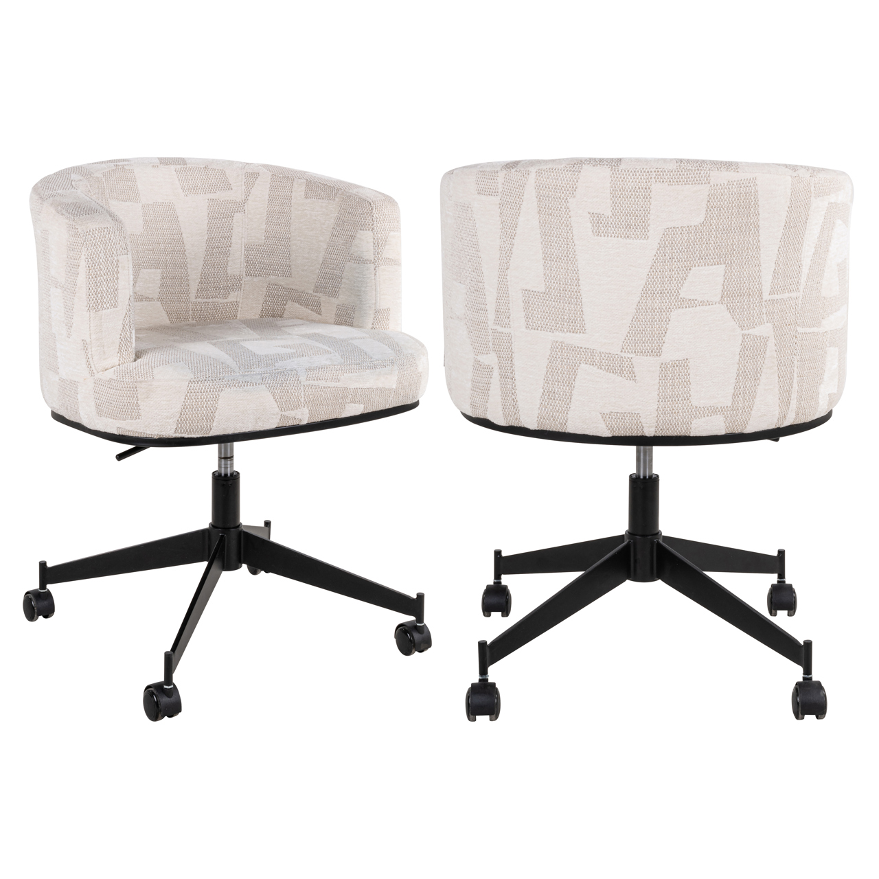 Esszimmerstuhl Rochenne beige graffic swivel on wheels