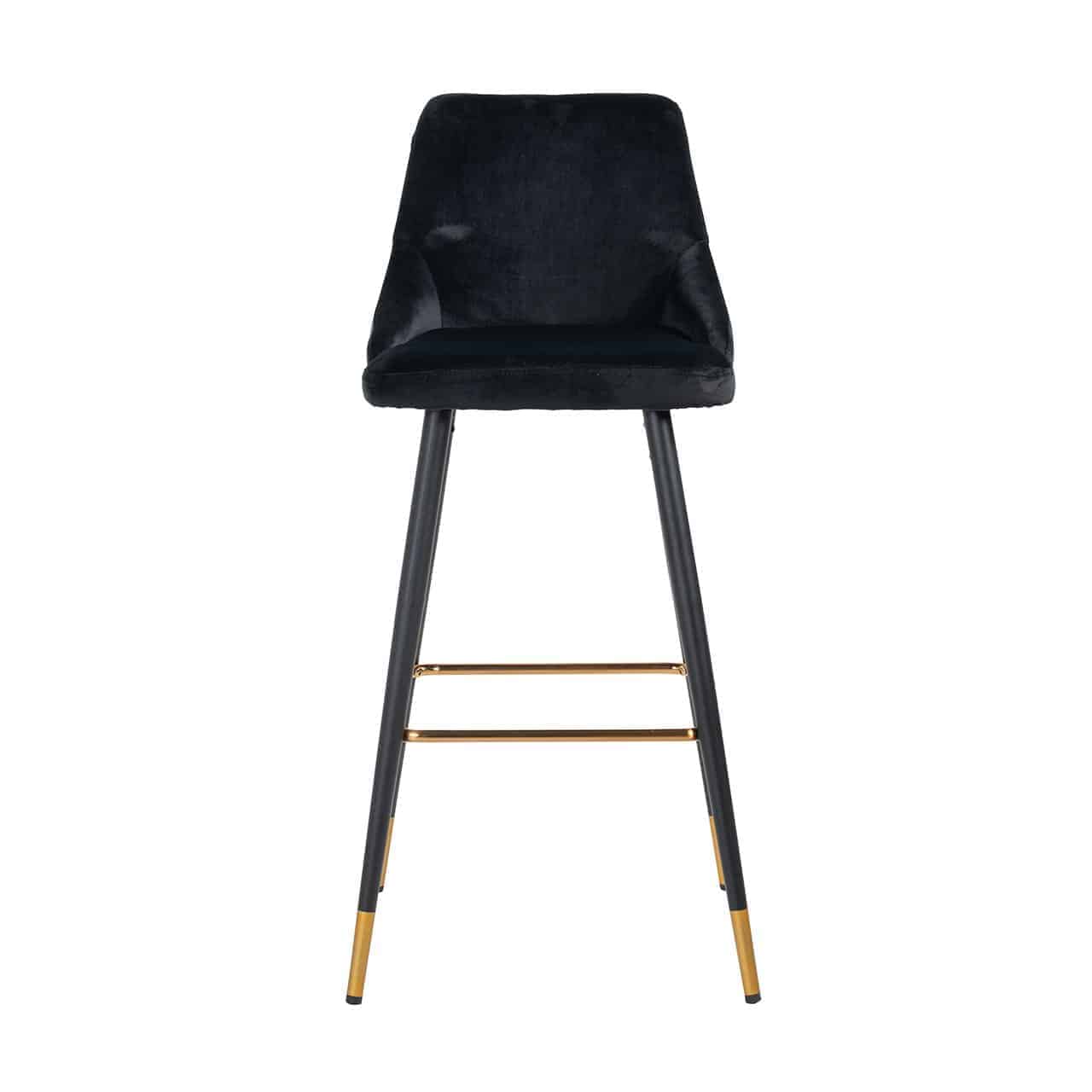 Barhocker Imani black velvet (Set of 2)